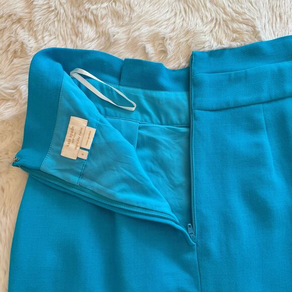 Kate Spade Aqua Janelle Pleated Pencil Skirt 4 NWOT Wool Blend Preppy - Picture 7 of 15